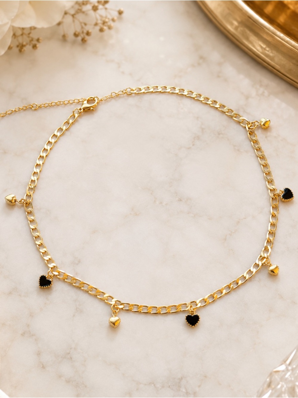 Heart Charm Choker Necklace